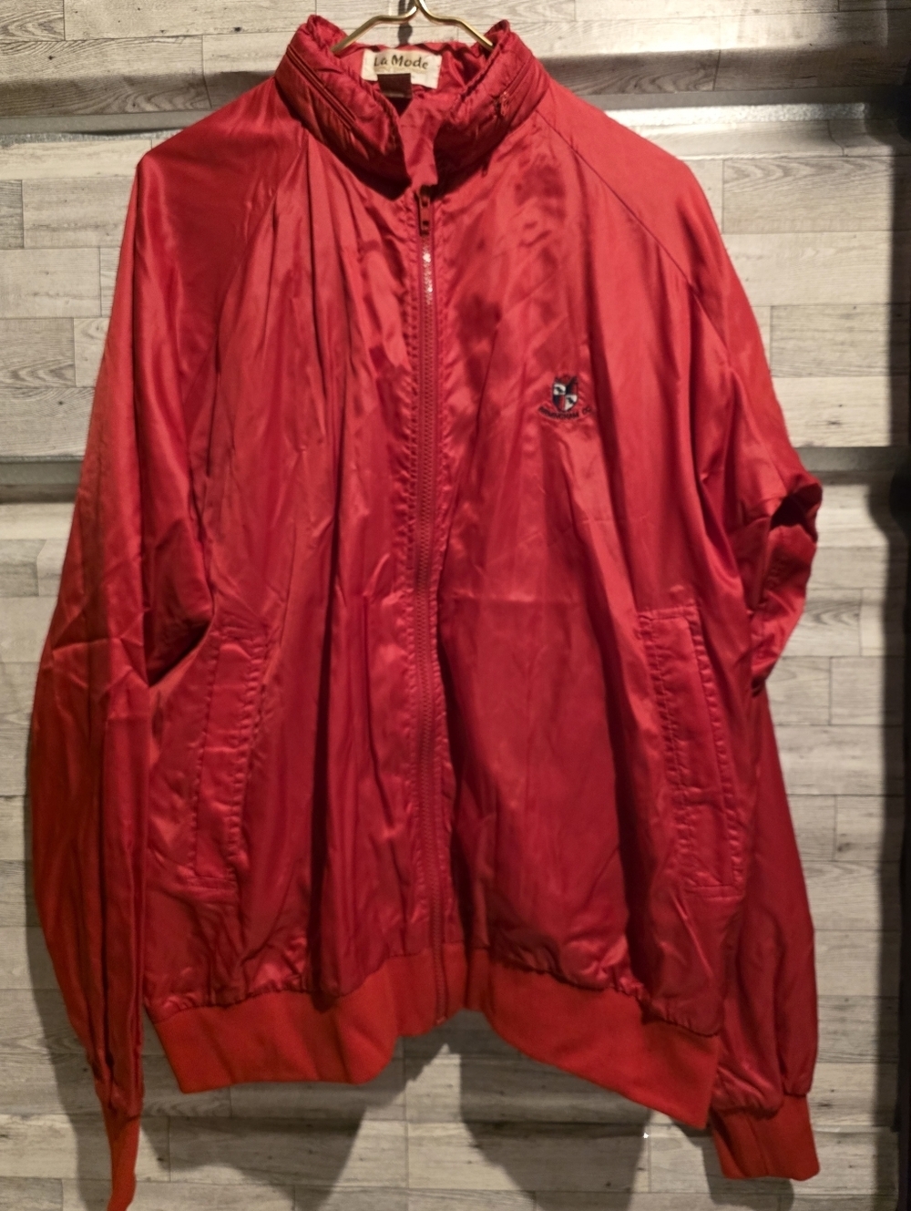 La Mode Men's Red Lightweight Zip-Front Jacket